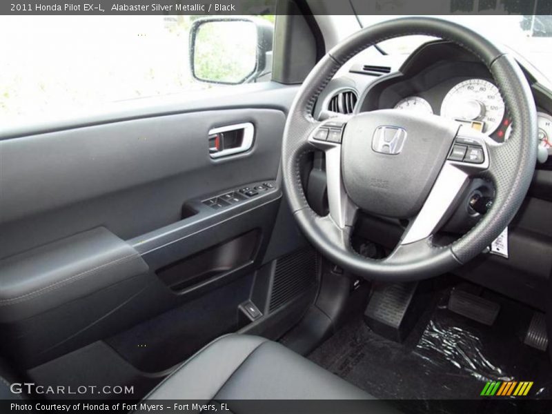 Alabaster Silver Metallic / Black 2011 Honda Pilot EX-L