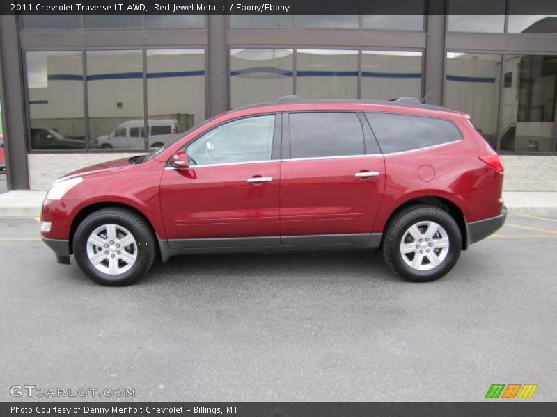 Red Jewel Metallic / Ebony/Ebony 2011 Chevrolet Traverse LT AWD