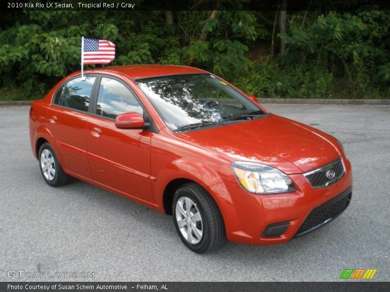 Tropical Red / Gray 2010 Kia Rio LX Sedan