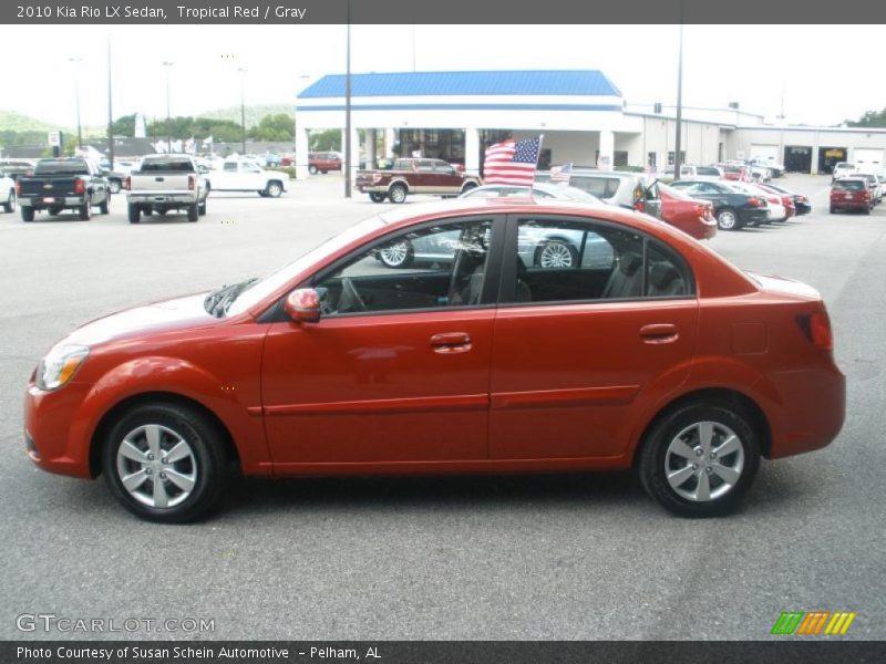 Tropical Red / Gray 2010 Kia Rio LX Sedan