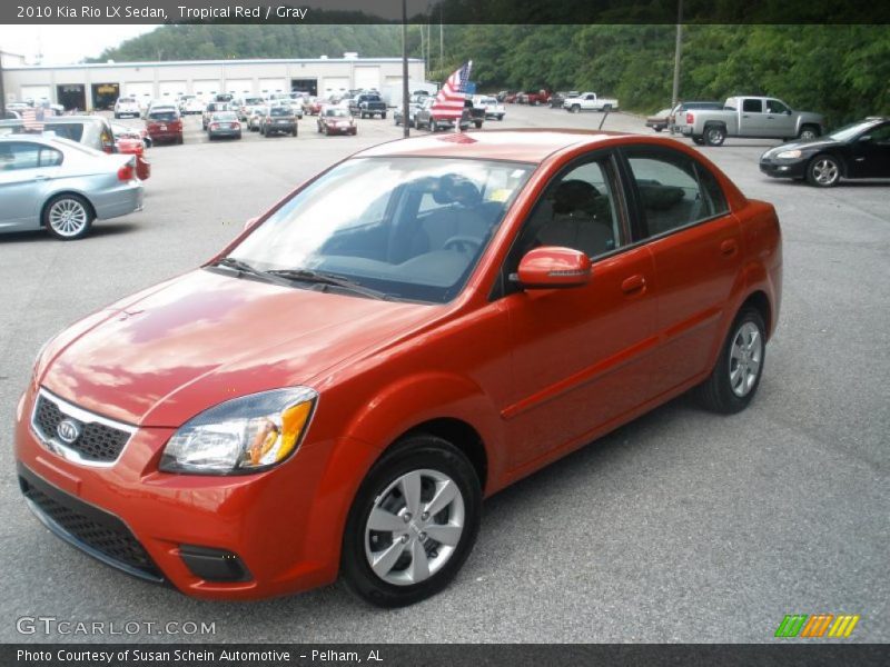 Tropical Red / Gray 2010 Kia Rio LX Sedan