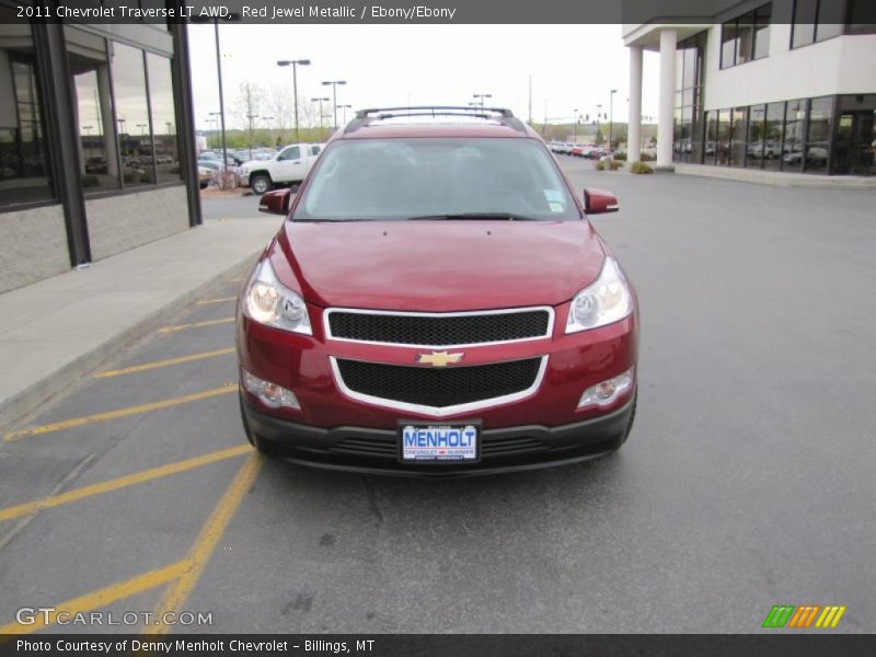 Red Jewel Metallic / Ebony/Ebony 2011 Chevrolet Traverse LT AWD