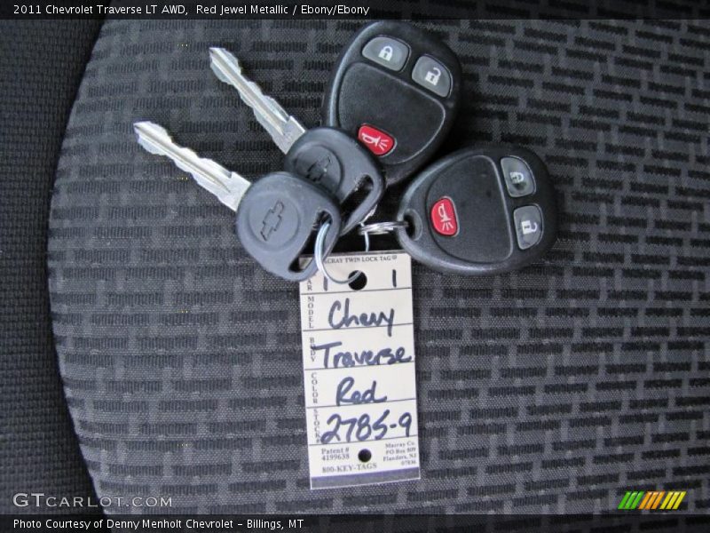 Red Jewel Metallic / Ebony/Ebony 2011 Chevrolet Traverse LT AWD