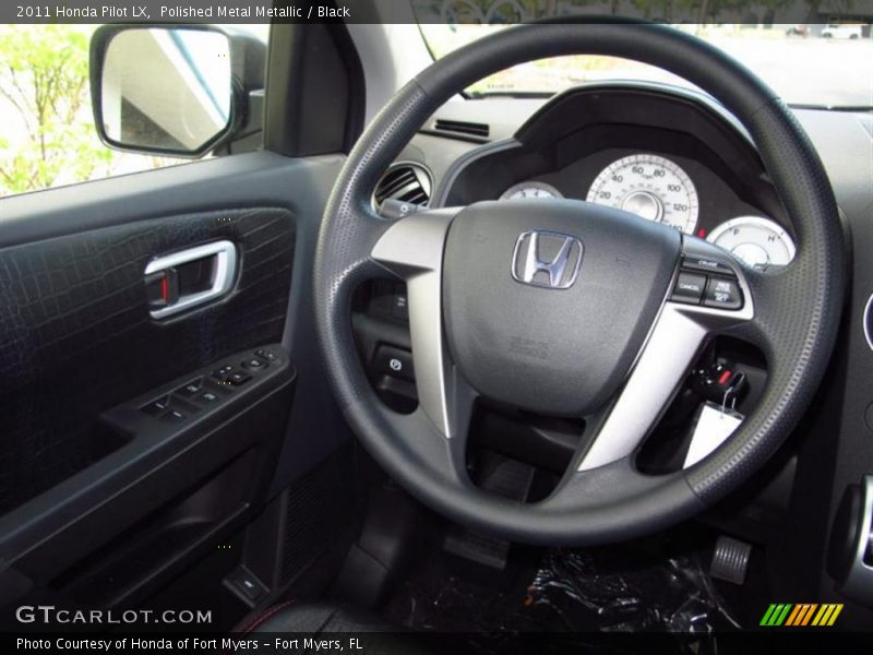 Polished Metal Metallic / Black 2011 Honda Pilot LX