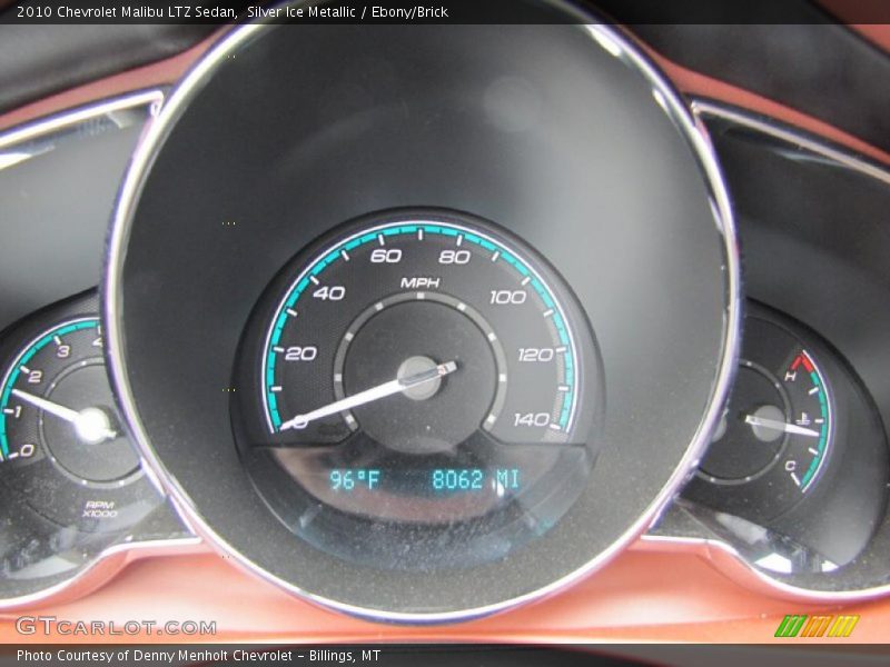 Silver Ice Metallic / Ebony/Brick 2010 Chevrolet Malibu LTZ Sedan