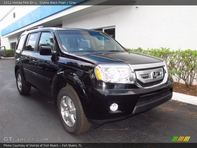 Crystal Black Pearl / Gray 2011 Honda Pilot EX-L