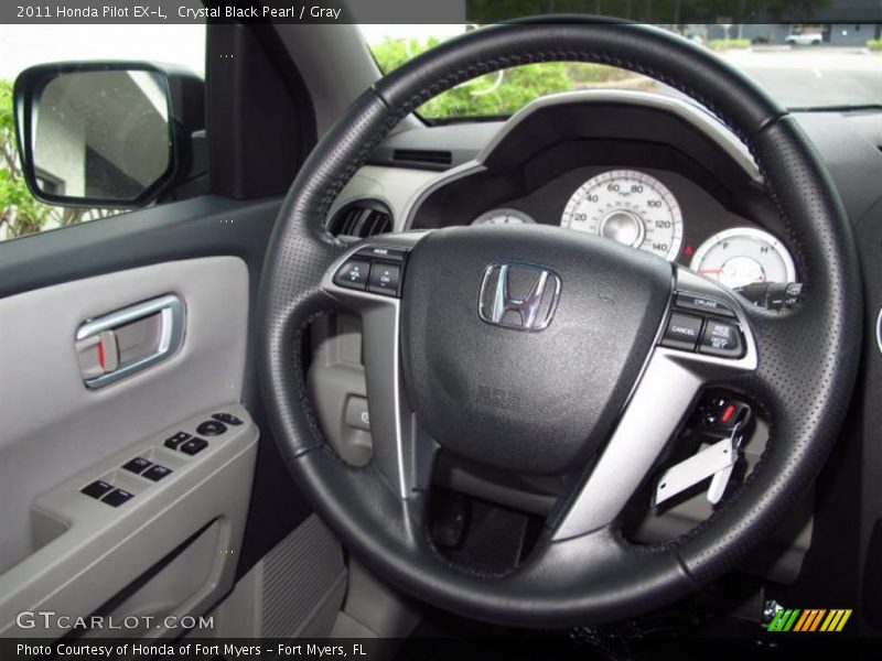 Crystal Black Pearl / Gray 2011 Honda Pilot EX-L