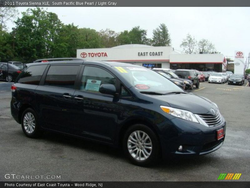 South Pacific Blue Pearl / Light Gray 2011 Toyota Sienna XLE