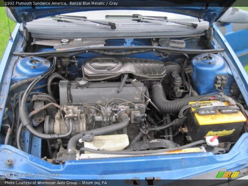  1992 Sundance America Engine - 2.2 Liter SOHC 8-Valve 4 Cylinder