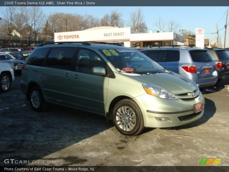 Silver Pine Mica / Stone 2008 Toyota Sienna XLE AWD