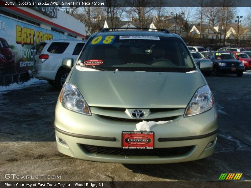 Silver Pine Mica / Stone 2008 Toyota Sienna XLE AWD