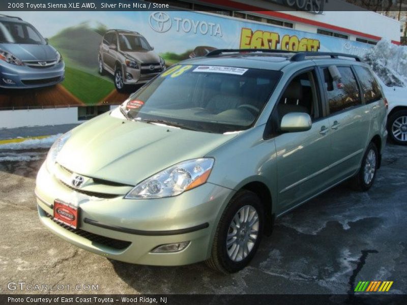 Silver Pine Mica / Stone 2008 Toyota Sienna XLE AWD