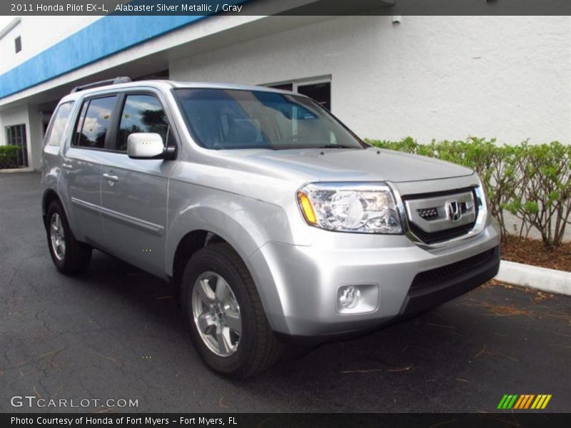 Alabaster Silver Metallic / Gray 2011 Honda Pilot EX-L