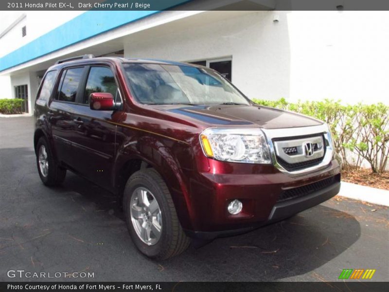 Dark Cherry Pearl / Beige 2011 Honda Pilot EX-L