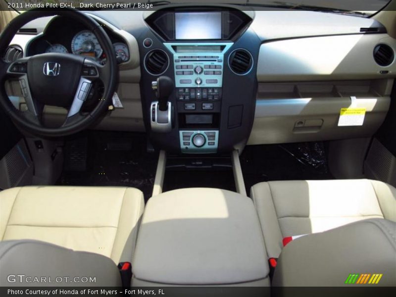 Dark Cherry Pearl / Beige 2011 Honda Pilot EX-L