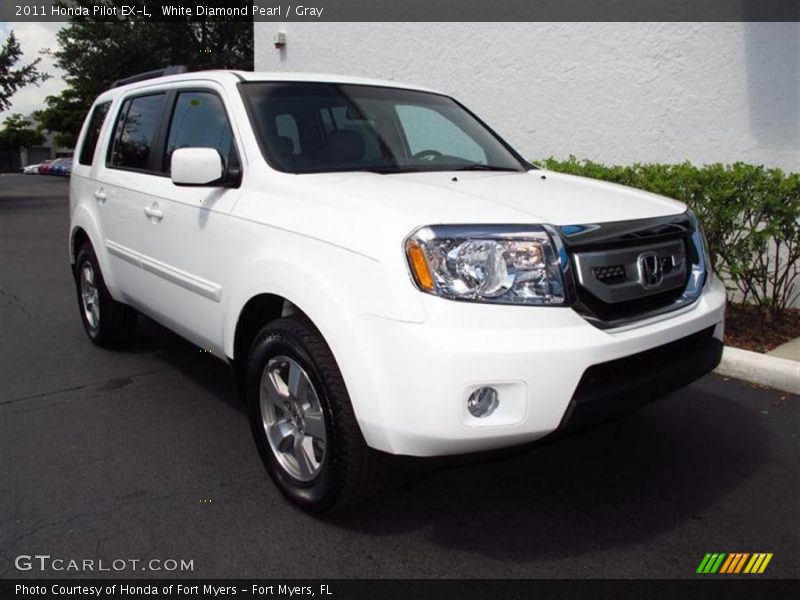 White Diamond Pearl / Gray 2011 Honda Pilot EX-L