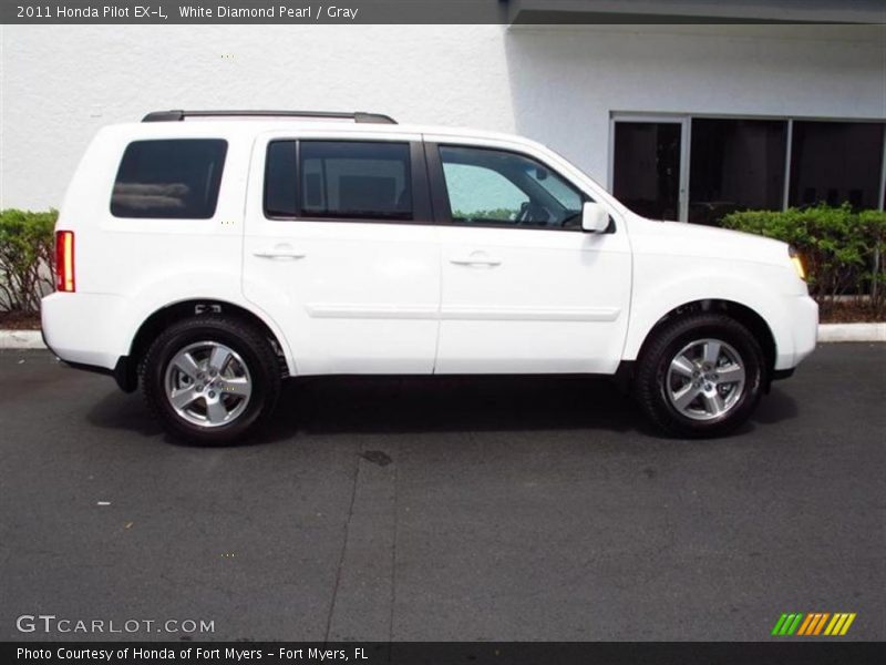 White Diamond Pearl / Gray 2011 Honda Pilot EX-L