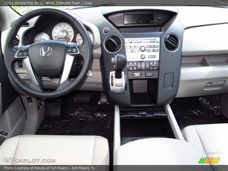 White Diamond Pearl / Gray 2011 Honda Pilot EX-L