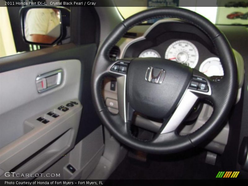 Crystal Black Pearl / Gray 2011 Honda Pilot EX-L