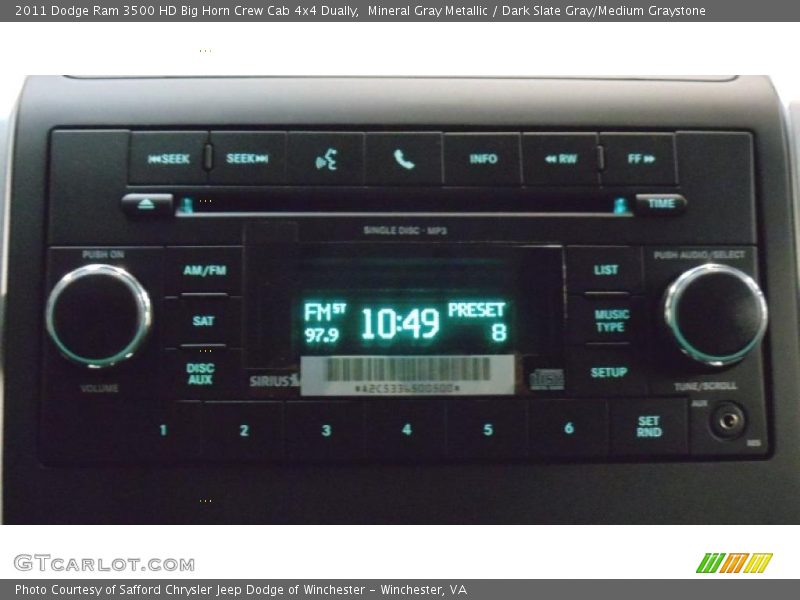 Mineral Gray Metallic / Dark Slate Gray/Medium Graystone 2011 Dodge Ram 3500 HD Big Horn Crew Cab 4x4 Dually