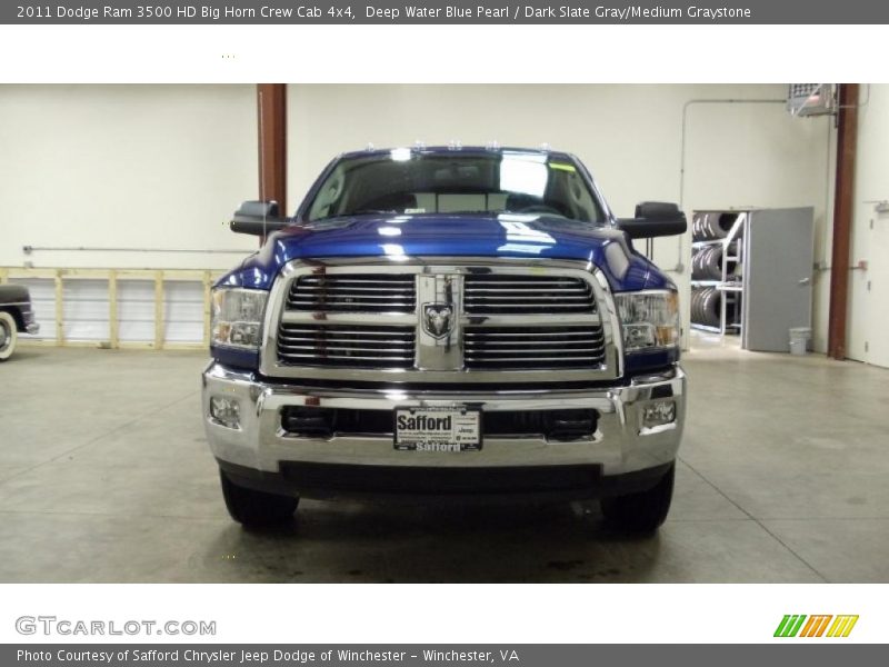 Deep Water Blue Pearl / Dark Slate Gray/Medium Graystone 2011 Dodge Ram 3500 HD Big Horn Crew Cab 4x4