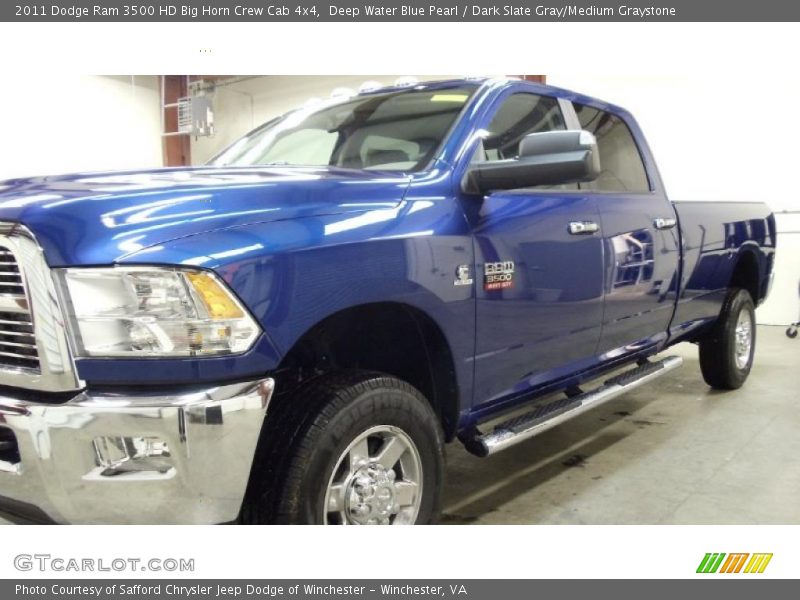 Deep Water Blue Pearl / Dark Slate Gray/Medium Graystone 2011 Dodge Ram 3500 HD Big Horn Crew Cab 4x4