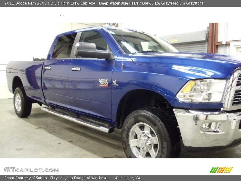 Deep Water Blue Pearl / Dark Slate Gray/Medium Graystone 2011 Dodge Ram 3500 HD Big Horn Crew Cab 4x4