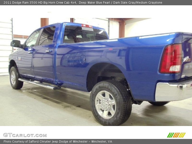Deep Water Blue Pearl / Dark Slate Gray/Medium Graystone 2011 Dodge Ram 3500 HD Big Horn Crew Cab 4x4