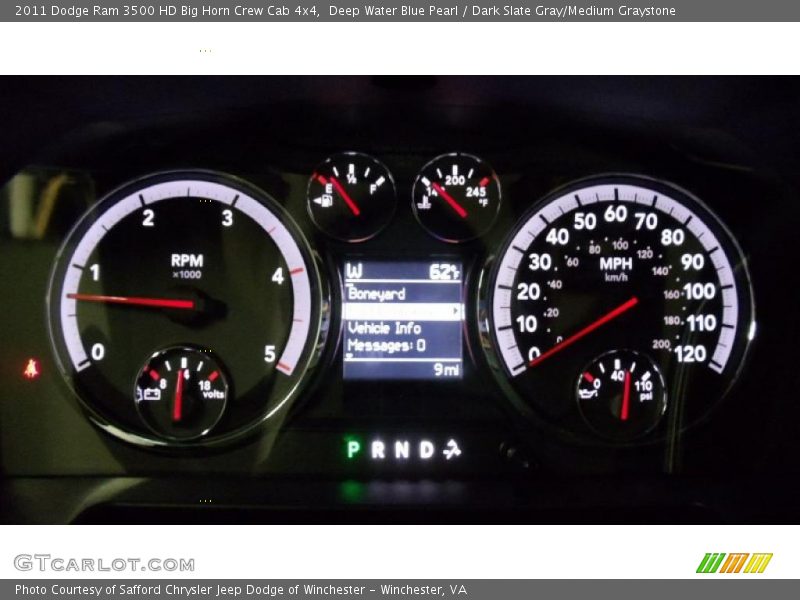 Deep Water Blue Pearl / Dark Slate Gray/Medium Graystone 2011 Dodge Ram 3500 HD Big Horn Crew Cab 4x4