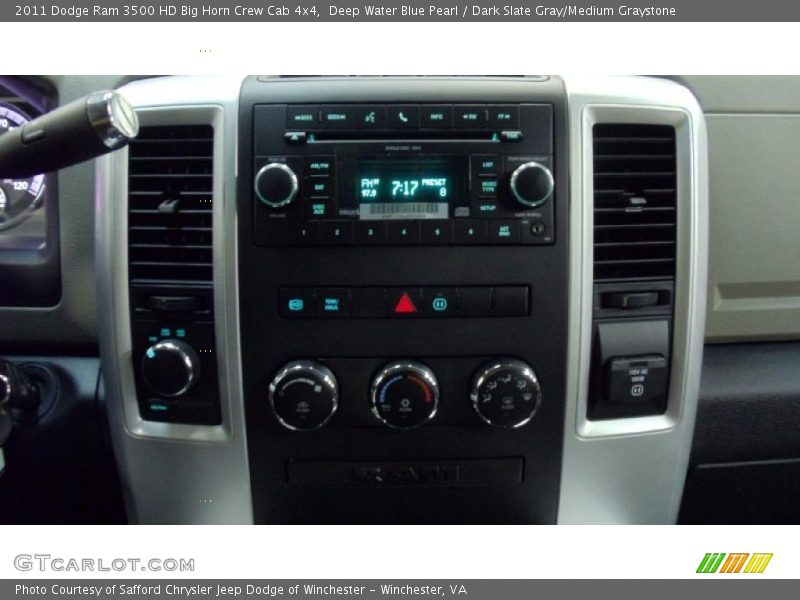 Deep Water Blue Pearl / Dark Slate Gray/Medium Graystone 2011 Dodge Ram 3500 HD Big Horn Crew Cab 4x4