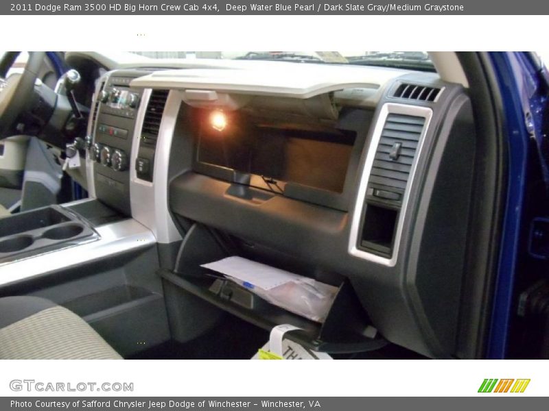 Deep Water Blue Pearl / Dark Slate Gray/Medium Graystone 2011 Dodge Ram 3500 HD Big Horn Crew Cab 4x4