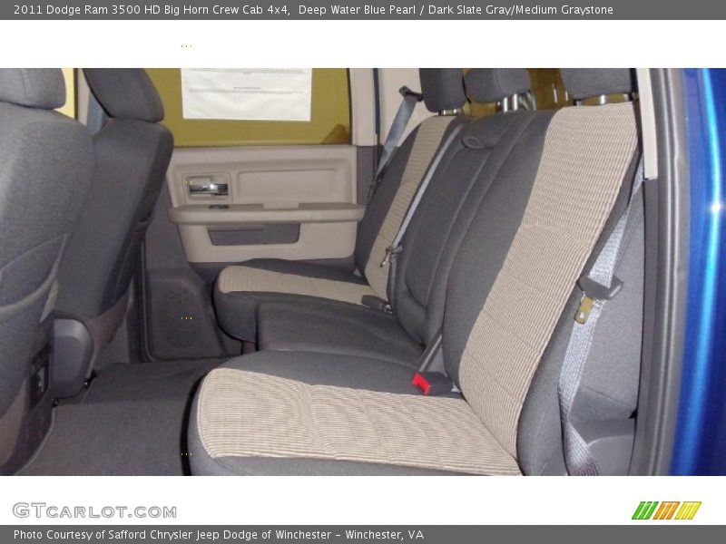 Deep Water Blue Pearl / Dark Slate Gray/Medium Graystone 2011 Dodge Ram 3500 HD Big Horn Crew Cab 4x4