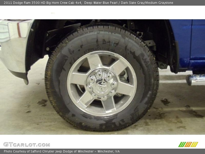 Deep Water Blue Pearl / Dark Slate Gray/Medium Graystone 2011 Dodge Ram 3500 HD Big Horn Crew Cab 4x4