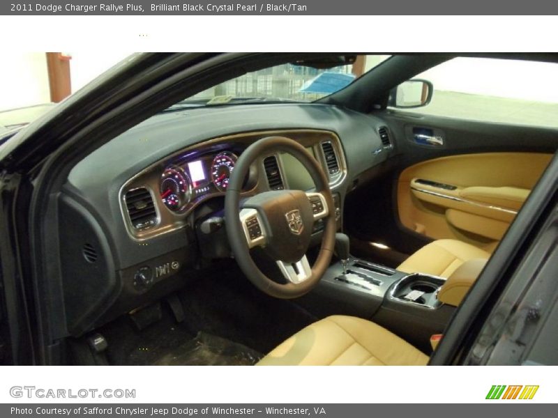 Brilliant Black Crystal Pearl / Black/Tan 2011 Dodge Charger Rallye Plus