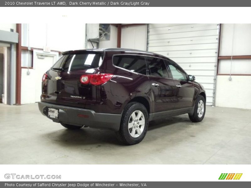 Dark Cherry Metallic / Dark Gray/Light Gray 2010 Chevrolet Traverse LT AWD