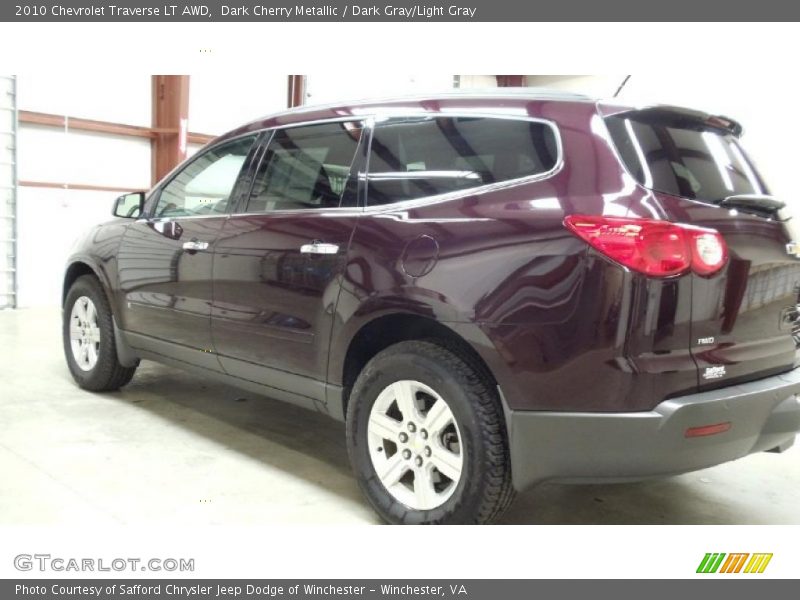 Dark Cherry Metallic / Dark Gray/Light Gray 2010 Chevrolet Traverse LT AWD