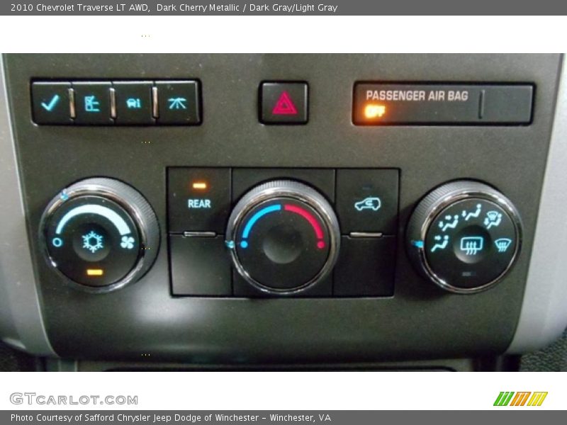 Dark Cherry Metallic / Dark Gray/Light Gray 2010 Chevrolet Traverse LT AWD