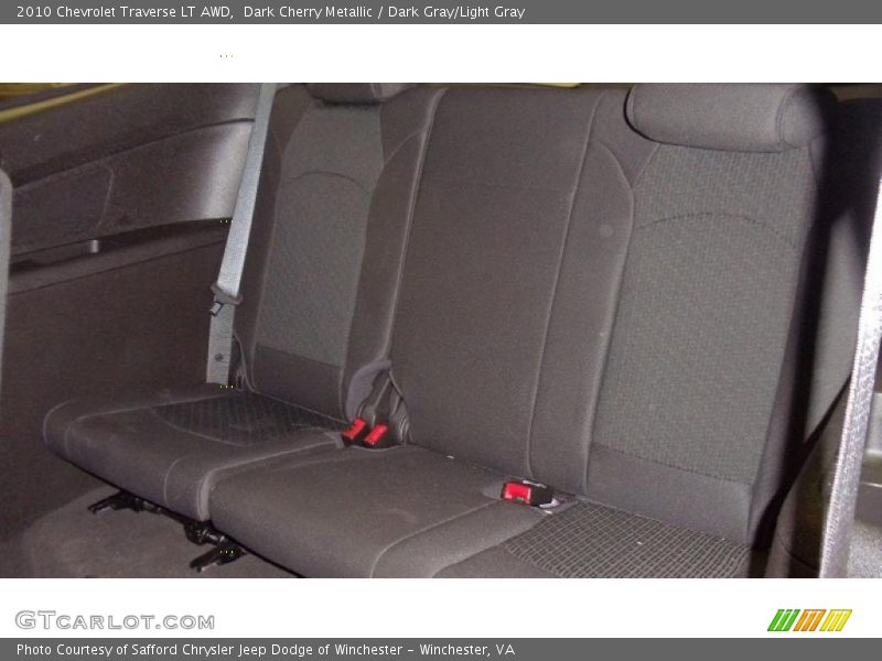 Dark Cherry Metallic / Dark Gray/Light Gray 2010 Chevrolet Traverse LT AWD