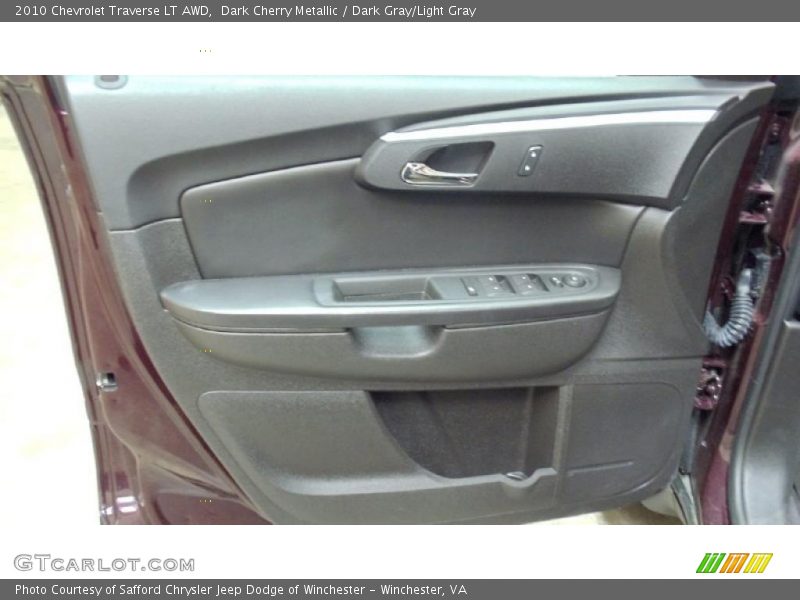 Dark Cherry Metallic / Dark Gray/Light Gray 2010 Chevrolet Traverse LT AWD