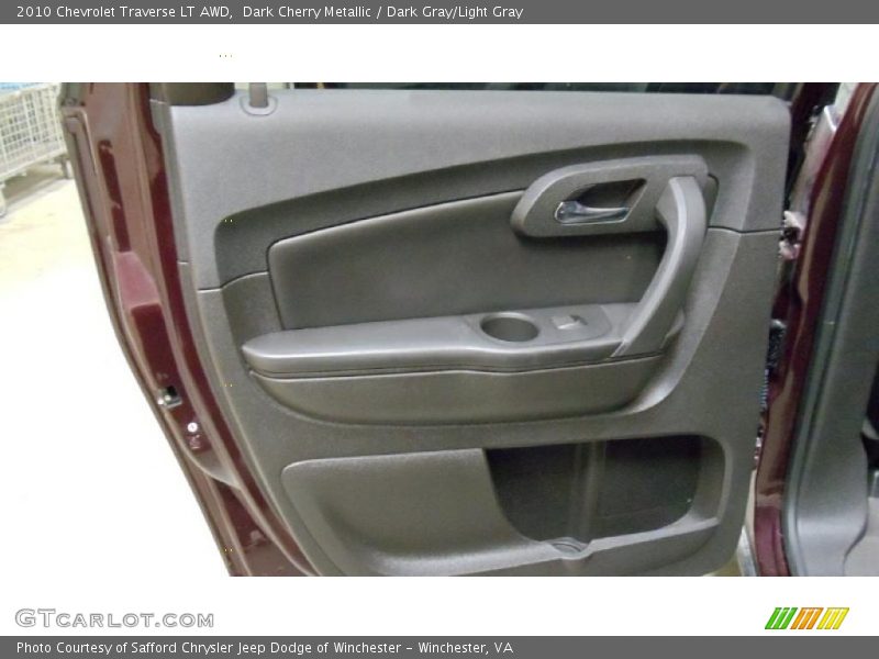 Dark Cherry Metallic / Dark Gray/Light Gray 2010 Chevrolet Traverse LT AWD