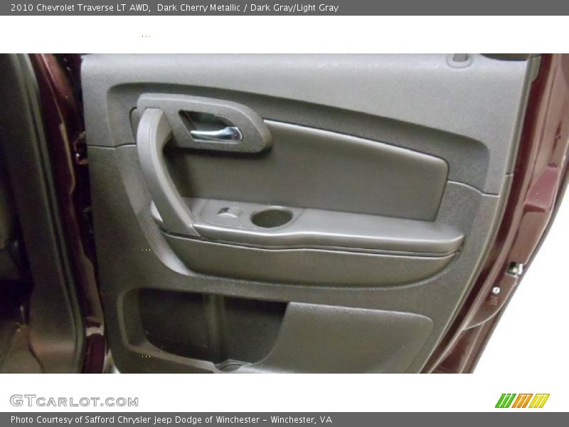 Dark Cherry Metallic / Dark Gray/Light Gray 2010 Chevrolet Traverse LT AWD