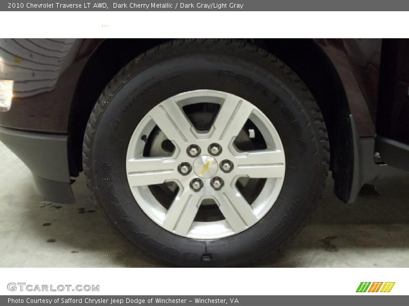 Dark Cherry Metallic / Dark Gray/Light Gray 2010 Chevrolet Traverse LT AWD