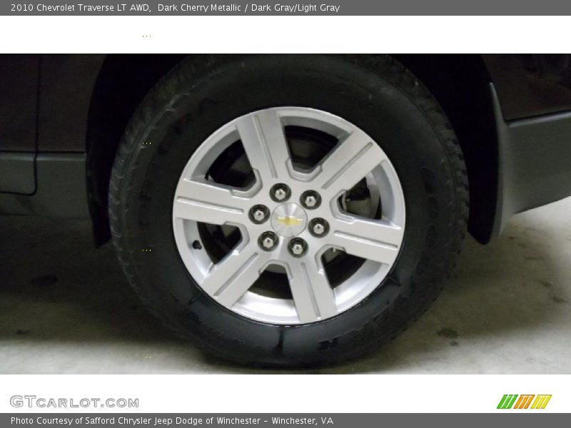 Dark Cherry Metallic / Dark Gray/Light Gray 2010 Chevrolet Traverse LT AWD