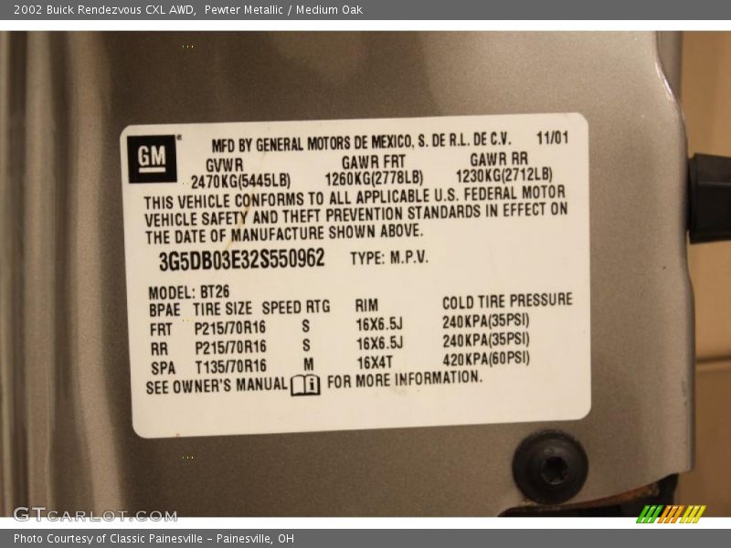 Pewter Metallic / Medium Oak 2002 Buick Rendezvous CXL AWD