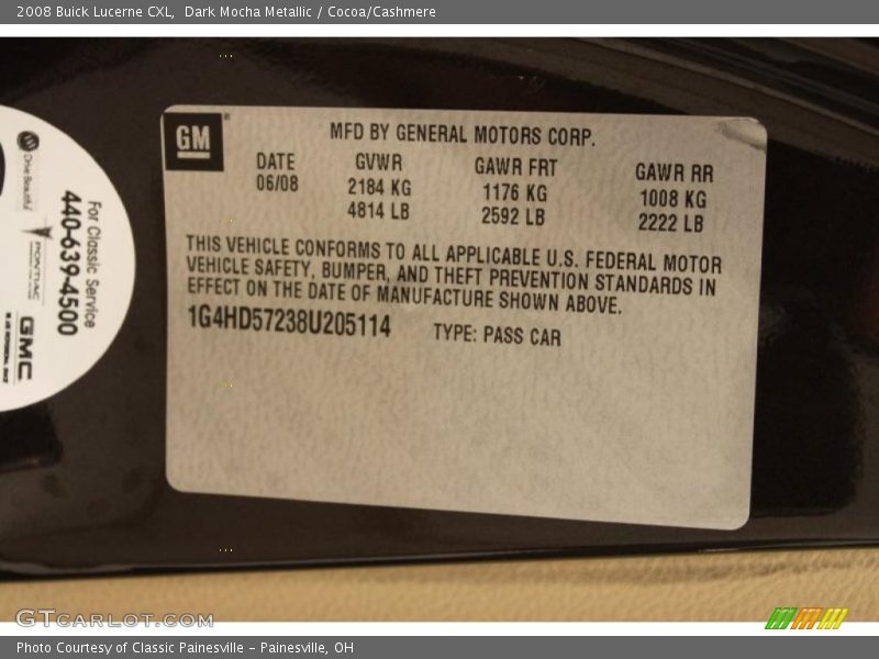Dark Mocha Metallic / Cocoa/Cashmere 2008 Buick Lucerne CXL