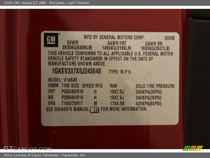 Red Jewel / Light Titanium 2008 GMC Acadia SLT AWD
