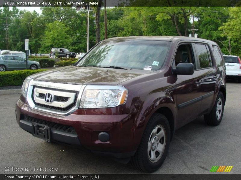 Dark Cherry Pearl / Beige 2009 Honda Pilot LX 4WD