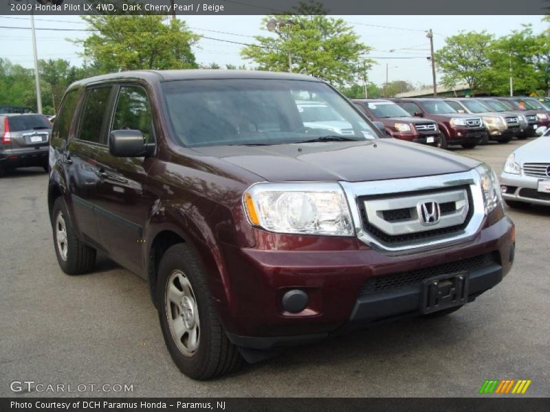 Dark Cherry Pearl / Beige 2009 Honda Pilot LX 4WD