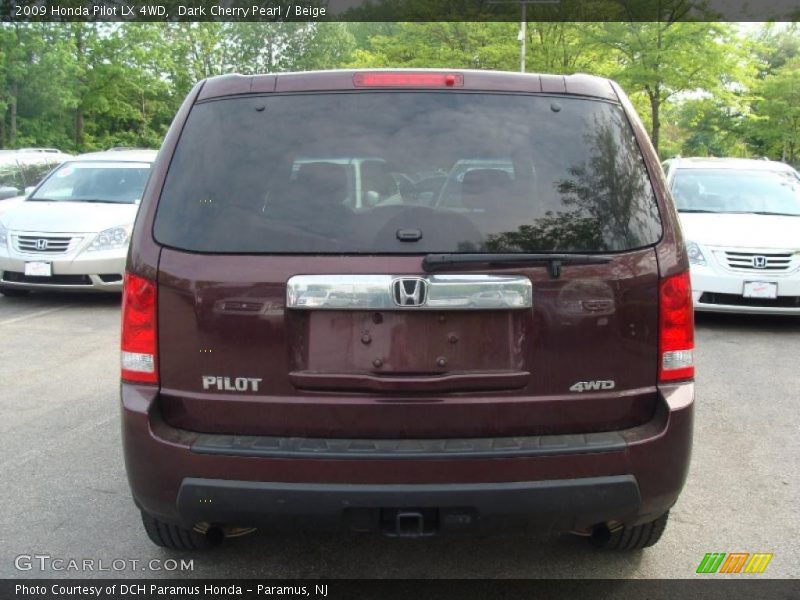 Dark Cherry Pearl / Beige 2009 Honda Pilot LX 4WD