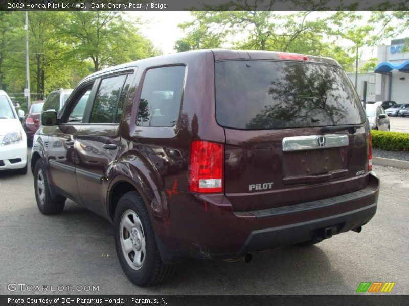 Dark Cherry Pearl / Beige 2009 Honda Pilot LX 4WD